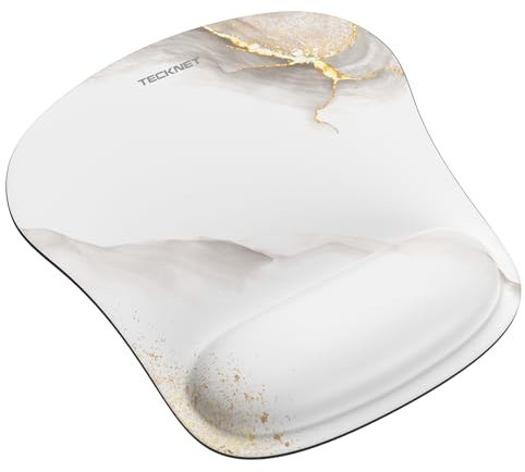 TECKNET Mauspad mit Gelkissen, Memory Foam Mousepad Ergonomisches Wasserdicht Komfort Mausmatte mit Handgelenkpolster Handauflage für Alle Maus Offfice Heim Computer Laptop