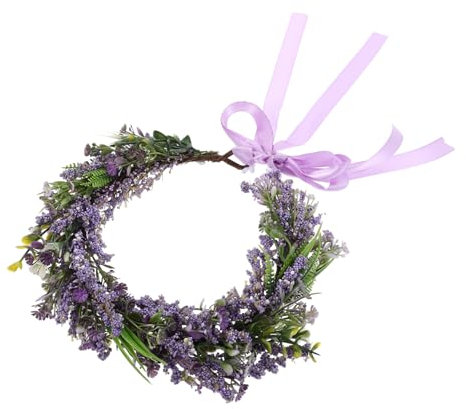 NOLITOY 2stücke Blumenkrone Aus Kunstlavendel Handgemachter Haarschmuck Für Hochzeiten Partys Und Besondere Anlässe Leicht Und Komfortabel Bandfarbe Zufällig