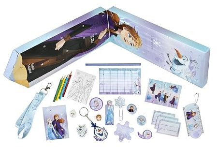 Undercover - Disney Frozen Schulstartkalender mit 20 Überraschungen - passend zum Schulstart - Schreibwarenkalender - Countdown bis zum Schulstart - Geschenk - Einschulung