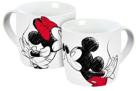 infinite by GEDA LABELS Taza de Mickey Kiss Sketch rojo, 300 ml