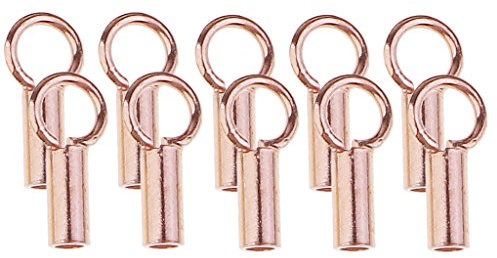 10 Pcs 925 Sterling Tube Crimp Beads Stopper Jewelry Findings Rose Gold