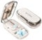 YAOZUP Tablettenteiler, Tablettenschneider, Pillenteiler mit Aufbewahrungsfach, Tablettenschneider für Alle Tabletten, Pill Cutter, Tragbarer Pillenschneider für Reise, Haustier (Weiß)