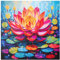 QIUQI Malen Nach Zahlen Blumen, Malen Nach Zahlen Erwachsene, DIY Ölgemälde Leinwand für Anfänger, Paint by Numbers Adult, 40X40 cm, Lotus (Ohne Rahmen)