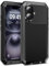 Ezanmull for iPhone 16 Metal Case, Heavy Duty Waterproof Case with Built-in Screen Protector, Military Drop Proof, 360° Full Body Shockproof Protective Cover for iPhone 16(Black)