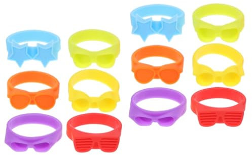 ABOOFAN 2 Sätze Weinflaschenmarker Aus Silikon Für Gläser Cocktail Soda Party Sachen Party Accessoires Glasflaschenmarker Aus Silikon Dekorative Weinflaschenanhänger Kieselgel 6 Stück * 2