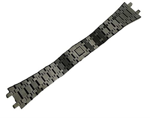 CHCWR Schwarzes Gold Silber Uhrband 21mm 26mm Männer Frauen Edelstahl -Uhrenband Armband für AP Royal Oak Gurt Klappschnalle