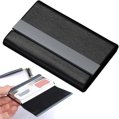 Smaoqingji Porta Biglietti Da Visita Tascabile - 1 Pezzo, Nero, Portacarte Sottile, Portabiglietti Tascabili Carte Credito, Organizzatore di Schede per Uomo e Donna Social Essentials
