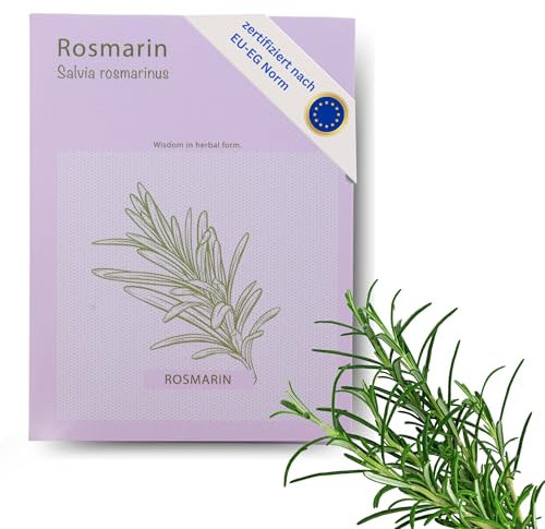 HAVENHAUS Rosmarin Samen zur Anzucht | Salvia Rosmarinus Rosmarinsamen 10 Stück für Anzucht drinnen & draussen ideal ab März | zertifziertes Saatgut mit detaillierter Anleitung auf Rückseite
