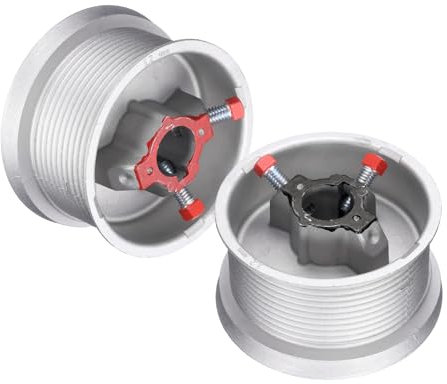 sourcing map Garage Door Cable Drum, Zinc Alloy Overhead Garage Door Parts Drums Wheel Replacement Up to 12 High Door Garage Door Cable Replacement Kit, Silver