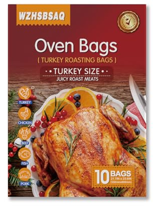 Truthahn-Bratbeutel, 55,1 x 59,9 cm, großer Ofentruthahn-Kochbeutel, Saftschloss-Design, köstlicher Truthahn – mikrowellengeeignet, Thanksgiving und Weihnachten unverzichtbar (10er-Pack)