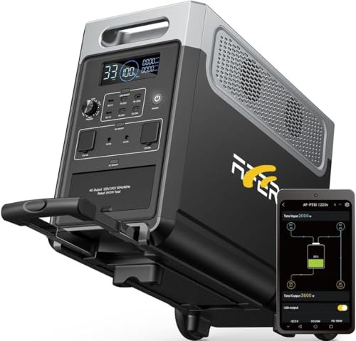 AFERIY Centrale Elettrica Portatile 3600W Power Station Espandibile 11520Wh | P310 3840Wh Ricarica Rapida Generatore Solare per Casa Campeggio Viaggio Accumulatore di Energia UPS Emergenze APP LiFePO4