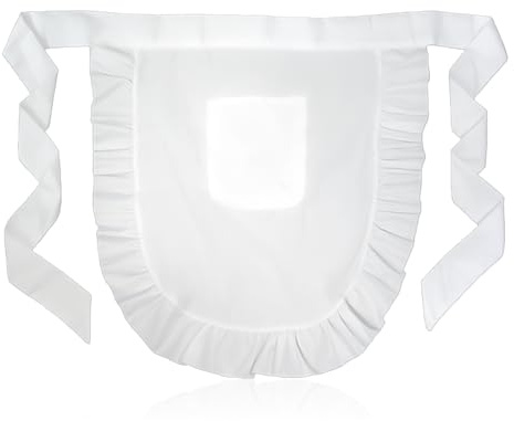 White Waist Apron for Women White Apron for Women Girls Maid Dress Waist Apron Maid Costume Half Apron Party Cosplay Accessories Frilly Puffy Tight Costume for Kitchen Cooking Baking