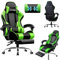 LUCKRACER Sedia da Gaming con Massaggio Sedia Ufficio Ergonomica Reclinabile con Schienale Regolabile Poggiapiedi Estraibile Poggiatesta e Supporto Lombare, verde