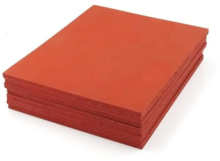 WYQXTY Silikon-Heißpressmatte, Hochtemperaturbeständige Silikonschaummatte, rot, 200 x 200 x (1–10) mm, for Laminiergeräte(200x200x1mm)