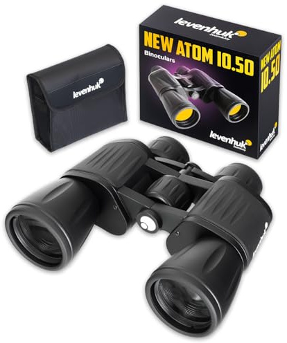 Levenhuk New Atom 10x50 Fernglas für Erwachsene – Leicht, Robust | Professionell, Wasserdicht, mit BaK4-Prismen & FMC-Linsen, Ideal für Vogelbeobachtung, Jagd, Wandern & Konzerte
