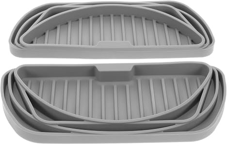 GARIOUANS Fridge Water Drip Pan Semi-circular and Rectangular Easy to Clean Drip Catcher Trays 2pcs Silicone Non-slip Design Versatile Compatibility Refrigerator for Kitchen Use