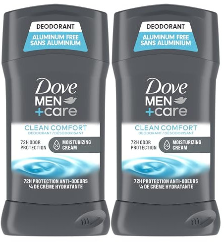 Dove Men + Care 1/4 Moisturizer Deodorant Clean Comfort, 3 oz., 2 Count by Dove