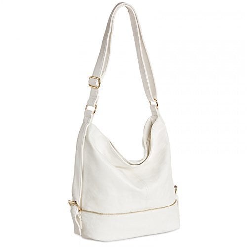 Caspar TS732 große Damen XL Umhängetasche, Farbe:weiss