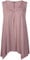 Womens Sleeveless Ladies Stretch Gathered Round Neck Uneven Hem Long Vest T-Shirt Top Mocha 16-18