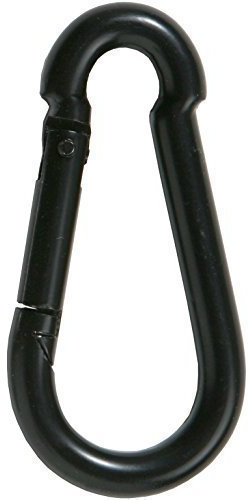 SBS Karabinerhaken 8 x 80mm | 10 Stück | Stahl Schwarz | Karabiner DIN 5299 | Feuerwehrkarabiner