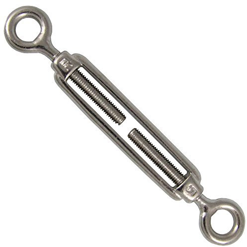 BOOTSTEILE BRAUER 2 Stück Spannschloß Auge - Auge M6 x 145 mm - Edelstahl A4 änhl. DIN 1480