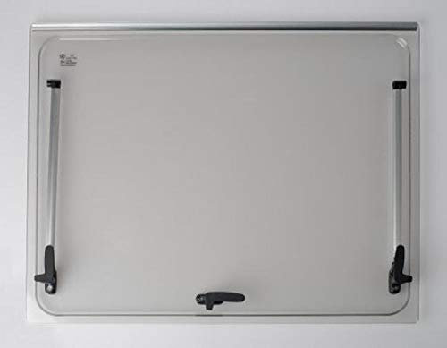 Vetro di ricambio 868x334 per finestra camper Seitz 900x400 - colore Grigio - compresi accessori