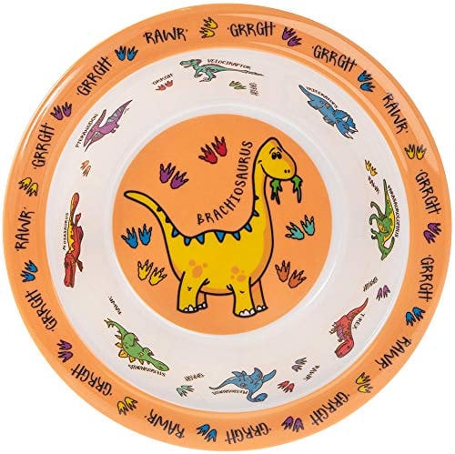 lesser and pavey Kids Bowl | Dinosaur Design | 1 Piece | Multicoloured | 16.5 cm x 16.5 cm x 4.5 cm