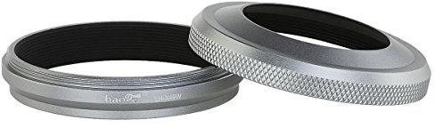 Haoge LH-X49W 2-in-1 Gegenlichtblende aus Metall, ultradünn, mit Adapterring, für Fujifilm Fuji FinePix X100 X100S X100T X70 X100F DSLR-Kamera, silberfarben, ersetzt Fujifilm LH-X100 AR-X100 LH-X70