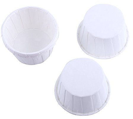 100pcs papier gobelets papier sulfurisé Cupcake Liner Case Wrapper Muffin Baking Cup décoration tasses, 8 couleurs pour choisir(blanc)