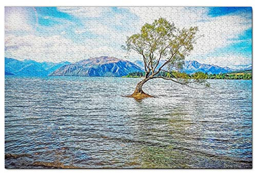 New Zealand Jigsaw Puzzle 1000 Piece New Zealand Lake Wanaka Puzzle Game Artwork Travel Souvenir Wooden