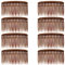 SUSSURRO 8 Pcs Peigne à Cheveux Décoratifs en Plastique 16 Dents Peignes Chignon Latéraux Créatifs Accessoires Marron Foncé pour Cheveux Épais et Fin à Maman Femme, 8.5 x 4.8 cm