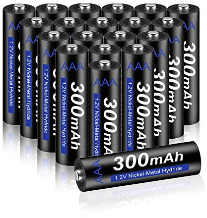 CITYORK Pile AAA 300mAh 1.2V NiMH 20 Pièces - Piles Rechargeables Piles AAA, Faible Autodécharge et Préchargées, Idéales pour Les Jouets, Clavier/Souris sans Fil