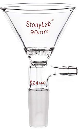 stonylab Imbuto Filtrante in Vetro, Imbuto Filtrante da Laboratorio con Dimensione Esterna di 90 mm Nella parte Superiore, Imbuti Filtranti in Vetro con Giunto Interno 24/40