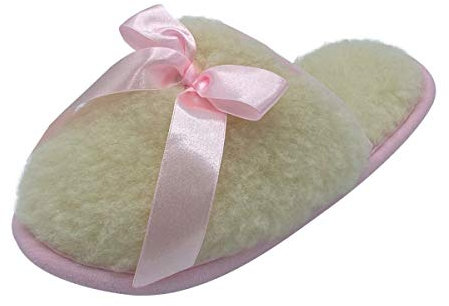 Hollert Damen Hausschuhe Pantoffeln aus Merinowolle Sweet warme Schlappen aus Schafwolle Puschen Schuhgröße 36
