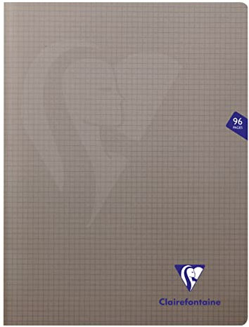 Clairefontaine 363362C - Packung mit 10 Heften Mimesys DIN A4+, 24x32cm, 48 Blatt kariert, 90g, Einband PP, Grau, 1 Pack