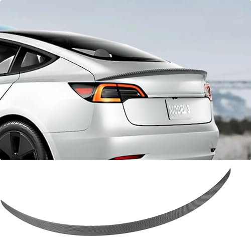 BASENOR Tesla Model 3 Performance Rear Spoiler Original Trunk Wing Carbon Fiber Gen 2 2019 2020 2021 2022 2023 2025