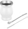 thirei Set Mate, 230ML Calabaza Mate, Tazas Yerba Mate, con Pajita y Brocha, para Cocinas, Restaurantes, Cafeterías, Blanco