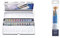 Winsor & Newton 390645 Cotman Water Colour Box-24, 24 x Half Pan Metal Sketchers' Box, Aquarellkasten Bundle Cotman Short Handle Paint Brushes, Set of 5 for Watercolour Paint