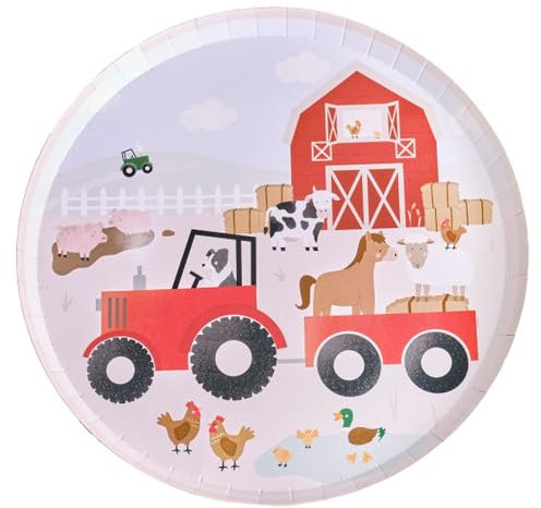 Ginger Ray Partyteller mit Bauernhof-Tieren, 25 centimeters