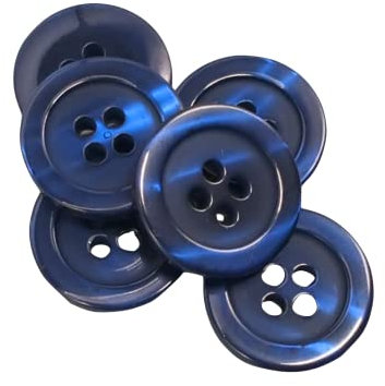 50 Perlmuttknöpfe - 5 Größen und 11 Farben zur Auswahl - Hergestellt und versandt aus Spanien (Marineblau, 18 mm)