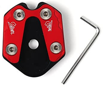 EMLEVO rutschfest Motorrad Fuß Seitenständer Pad Platte Kickstand Vergrößerungsplatte Seitenständer Vergrößern Pad Für Vespa GTS GTV LX Primavera Sprint 125/150/250/300/IE LX150 S150 (Farbe : Rot)