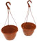 Kingston Tools 2-Pack Hanging Baskets Recycled Plastic Eco-Friendly 50cm Height Terracotta Made in the UK Outdoors or Indoors Plants and Flowers
