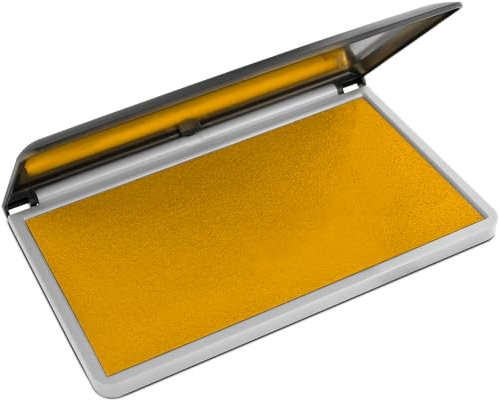MaxMark Großes Premium-Stempelkissen, dunkelgelb, 6,5 x 10,2 cm, hochwertiges Filzkissen