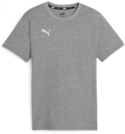 PUMA Unisex Teamgoal Casuals Tee Jr T-Shirt, Medium Grey Heather-puma White, 140 EU