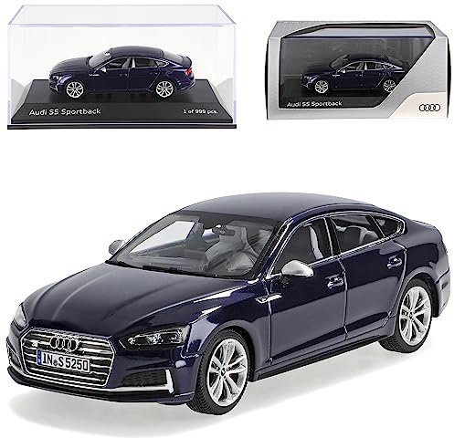Norev A*U*D*I A5 S5 F5 II Sportback Navarra Blau 2. Generation Ab 2016 1/43 Modell Auto mit individiuellem Wunschkennzeichen