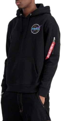 Alpha Industries Space Shuttle Hoody Kapuzensweat für Herren Black/Neon Purple