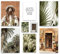 ARTFAVES® Poster Set - BOTANICAL DREAMS - mehrteilige Wanddeko Wohnzimmer & Schlafzimmer - 8 moderne Wandbilder Botanik, Pflanzen, Palmen, Kaktus, terrakotta, grün - ohne Bilderrahmen