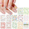 JMEOWIO Süße Nagelsticker Für Kinder 14 Blatt Nail Art Sticker Selbstklebend Nagelaufkleber Regenbogen Blumen Frucht Dekoration Nageldesign Zubehör