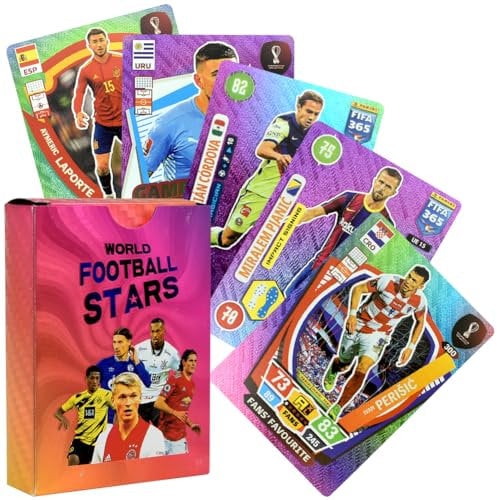 BSNRDX 2022/23 World Cup Fußball Star Karte 55pcs - Champions League Fußball Trading Card - Geschenke für Kinder
