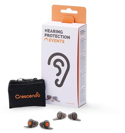 Crescendo Veranstaltungen | Gehörschutz | High-End-MESH®-Filter | 17 dB Rauschunterdrückung | Sicheres Hören für Musiker, DJs, Festivals, Konzerte und Nachtleben